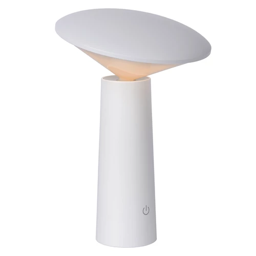 Lucide JIVE - Lampe de table Rechargeable Intérieur/Extérieur - Batterie/Piles - Ø 13,7 cm - LED Dim. - CCT - 1x3W 2800K/6500K - IP44 - Blanc - détail 4